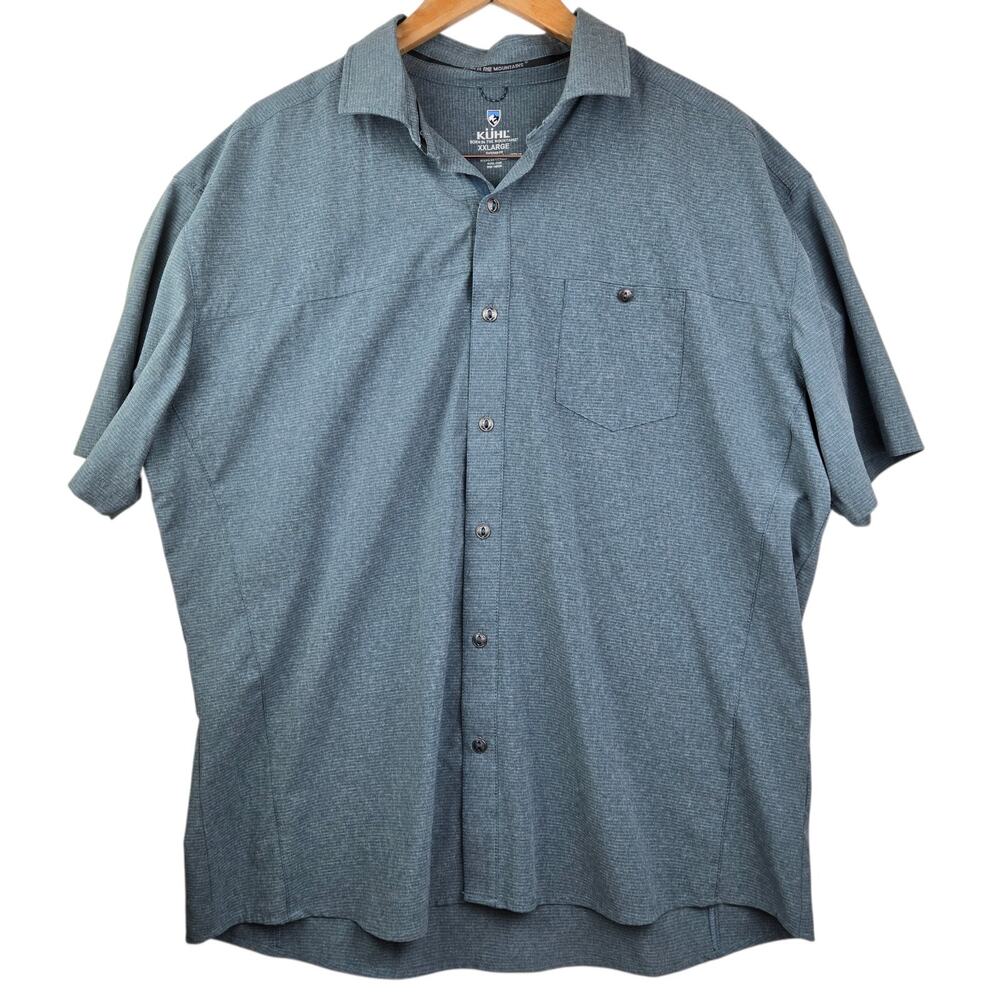 Kuhl Mens XXL Optimzr‎ Button Up Short Sleeve Shirt Tapered Fit Hiking Camp
